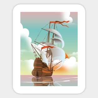 Old Sailing Ship Sticker